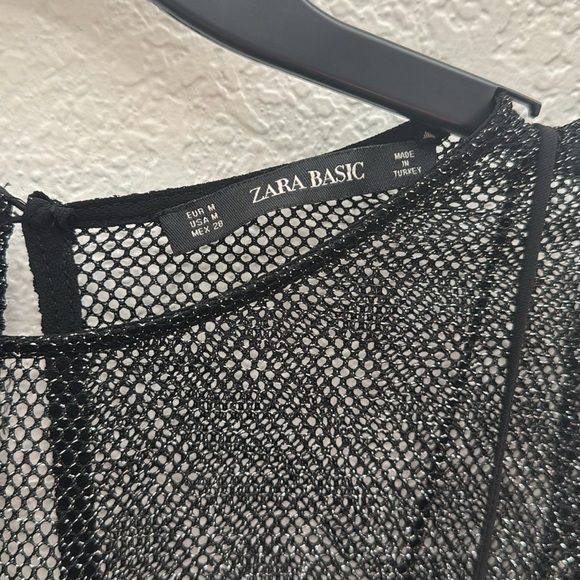 ZARA Black Sheer Mesh Jumpsuit Size M – Preowned in Excellent Condition - Picture 3 of 9